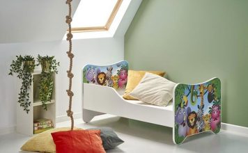 Styl eko w pokojach dla dzieci – jak to zrobić? łóżko safari